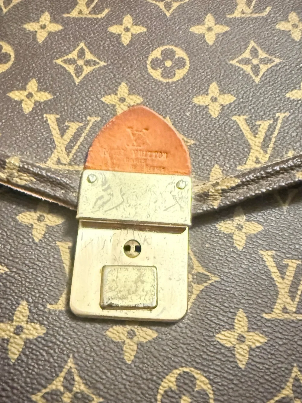Louis Vuitton Brown Monogram Canvas Briefcase with Gold Hardware